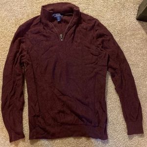 Burgundy quarter zip sweater